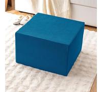 QOEUIUJ Housse Pouf Carré 50x50 40x40 45x45 35x35 60x60 100x100 65x65 55x55 cm Protège-Tabouret Extensible Jacquard Tissu Élastique Recouvre-Pouf Salon Familial Décor(Teal Blue,53x53cm)