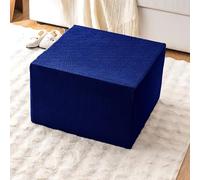 QOEUIUJ Housse Pouf Carré 50x50 40x40 45x45 35x35 60x60 100x100 65x65 55x55 cm Protège-Tabouret Extensible Jacquard Tissu Élastique Recouvre-Pouf Salon Familial Décor(Marine,35x35cm)