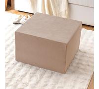 QOEUIUJ Housse Pouf Carré 50x50 40x40 45x45 35x35 60x60 100x100 65x65 55x55 cm Protège-Tabouret Extensible Jacquard Tissu Élastique Recouvre-Pouf Salon Familial Décor(Kaki,53x53cm)