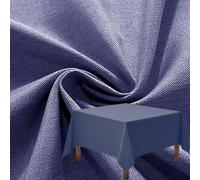 QOEUIUJ Nappe de Table Carrée 180x180 140x140 160x160 120x120 100x100 130x130 150x150 90x90 Imperméable Effet Lin for Exterieur Lavable Alle à Manger, Jardin, fête, Mariage Maison(Bleu,170x170cm)