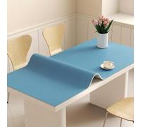 QOEUIUJ Protège Table en Silicone Épais Tapis De Bureau Imperméable Protection Plan De Travail Cuisine Résistant À La Chaleur Nappe Antidérapante sur Mesure(Bleu,80x135cm)