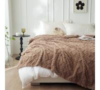 QOFLY Couverture Douillette en Polaire - Marron - Couverture Chaude et Douce pour canapé, 150 x 200 cm, Taille XL, Couverture de canapé, Couvre-lit