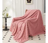 QOFLY Couverture Polaire en Flanelle Rose Unie, 150 x 200 cm, Moelleuse, en Microfibre, pour lit, canapé, Chambre à Coucher, Bureau