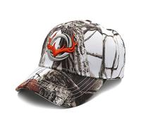 QOHNK Casquette De Baseball Camouflage pour Homme, Unisexe Casquettes De Pêche Réglables, Casquette De Jungle Chapeau Chasse en Plein Air Chapeau De Chasse Tête De Cerf 3D,Chapeaux De Randonnée Blanc