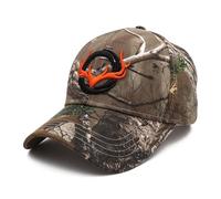 QOHNK Casquette De Baseball Camouflage pour Homme, Unisexe Casquettes De Pêche Réglables, Casquette Jungle Chapeau Chasse Plein Air Chapeau De Chasse Tête De Cerf 3D,Chapeaux De Randonnée Camouflage
