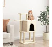 qohoio Arbre à Chat avec griffoirs en sisal crème 97 cm,Arbre A Chat Cactus,Arbre A Chat Fleur,Arbre A Chat Mural