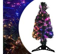 qohoio Arbre de Noël Artificiel Mince et Support 64 cm Fibre Optique Sapin De Noel Artificiel,Cônes De Noël