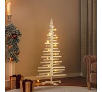 qohoio Arbre de Noël en Bois pour décoration 120 cm Bois Massif de pin Sapin De Noel Artificiel,Cônes De Noël