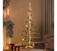 qohoio Arbre de Noël en Bois pour décoration 180 cm Bois Massif de pin Sapin De Noel Artificiel,Cônes De Noël