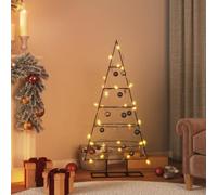 qohoio Arbre de Noël en métal pour décoration Noir 125 cm Sapin De Noel Artificiel,Cônes De Noël