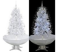 qohoio Arbre de Noël Neigeux avec Base de Parapluie Blanc 170 cm Sapin De Noel Artificiel,Cônes De Noël