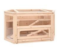 qohoio Cage à Hamster 80x40x43 cm Bois Massif de Sapin,Cage pour Chien,Cage pour Chat,Chenil pour Chien