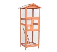 qohoio Cage à Oiseaux 68x62x166 cm Bois de Sapin Massif,Cage pour Chien,Cage pour Chat,Chenil pour Chien