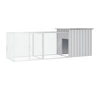 qohoio Cage pour Poules Gris 300x91x100 cm Acier galvanisé Cage pour Chien,Cage pour Chat,Chenil pour Chien