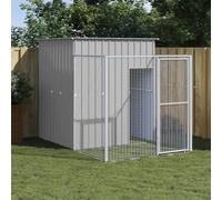 qohoio Niche pour Chien avec Cour Gris Clair 165x251x181 cm,Cage pour Chien,Cage pour Chat,Chenil pour Chien