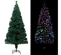 qohoio Sapin de Noël Artificiel avec Support Vert 180 cm Fibre Optique Sapin De Noel Artificiel,Cônes De Noël