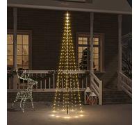 qohoio Sapin de Noël sur mât de Drapeau 310 LED Blanc Chaud 300 cm Sapin De Noel Artificiel,Cônes De Noël