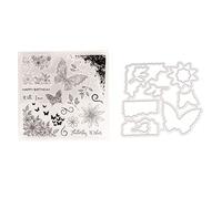 Qoiseys Ensemble de tampons et matrices de découpe en forme de papillon pour la fabrication de cartes, le scrapbooking, les albums photo, les travaux manuels, le gaufrage