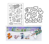 Qoiseys Ensemble de tampons et matrices de découpe transparents pour la fabrication de cartes, le scrapbooking, les albums photo, les travaux manuels, le gaufrage