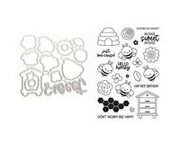 Qoiseys Little Bee - Ensemble de tampons et matrices de découpe en silicone transparent pour la fabrication de cartes, le scrapbooking, les albums photo, le papier décoratif, les travaux manuels, le