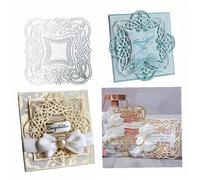 Qoiseys Matrices de découpe en métal à bordure carrée pour la fabrication de cartes, matrices de découpe pour le bricolage, le scrapbooking, les albums photo, les travaux manuels