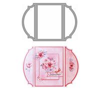 Qoiseys Matrices de découpe en métal avec bordure géométrique pour la création de cartes, pochoirs pour bricolage, album photo, décoration sur papier, gaufrage