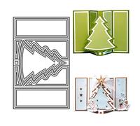 Qoiseys Matrices de découpe en métal en forme de sapin de Noël pour la fabrication de cartes, pochoirs de découpe pour bricolage, scrapbooking, album photo, papier décoratif, gaufrage