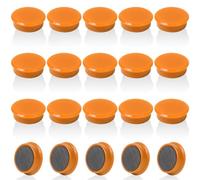 QOJOPU Aimant Frigo, 20PCS Aimant Puissant et Plats, Petit Aimants Tableau Magnétique, Mini Aimant Tableau Blanc Magnet Frigo Rond Decoratif Orange pour Tableau Magnetique, Photos, Cuisine, Bureau