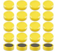 QOJOPU Aimant Frigo - 20PCS Aimant Puissants Jaunes, Petits Aimants Ronds Plats pour Tableau Blanc, Frigo & Calendrier, Mini Aimants Tableau Magnétique Magnet Frigo Décoratif pour Bureau École Maison