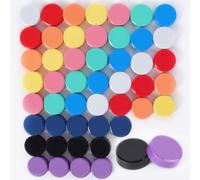 QOJOPU Aimant Frigo - 50PCS Aimant Puissant 10 Couleurs, Aimants Tableau Magnétique Décoratif, Petit Aimant Plat Mini Rond Magnet pour Tableau Blanc, Bureau, Calendrier, Réfrigérateur, Images, Carte