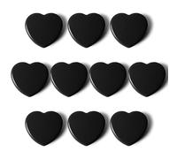 QOJOPU Aimant Frigo - Aimant Puissant Décoratif Mini Cœur Plat 10PCS Noire Aimants Tableau Magnétique, Magnet Frigo Petits Aimant Tableau Blanc Magnets pour Calendrier, Carte, Maison, Bureau, Cuisine
