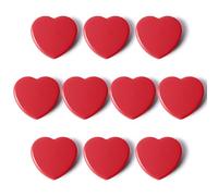 QOJOPU Aimant Frigo - Aimant Puissant Décoratif Mini Cœur Plat 10PCS Rouge Aimants Tableau Magnétique, Magnet Frigo Petits Aimant Tableau Blanc Magnets pour Calendrier, Carte, Maison, Bureau, Cuisine