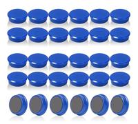 QOJOPU Aimant Frigo Aimant Puissant Rond Bleue - 30Pcs Petits Aimant Plat, Aimants Tableau Magnétique, Mini Aimant Décoratif Magnet Frigo pour Tableau Blanc, Calendrier Photos Bureau École Bricolage