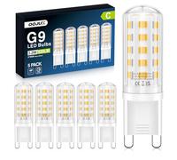QOJUX G9 Led Blanc Chaud, 3,2 W 520 Lm Efficacité Énergétique C Ampoule Led De Remplacement Pour Ampoule Halogène 50 W, 2700 K, Non Dimmable, Ampoule Économique, Lot De 5