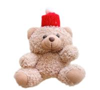 QoKcoahn Coque en peluche mignonne de dessin animé pour AirPods 4 4e génération, Kawaii 3D Kawaii chapeau rouge ours kaki coque en silicone souple avec porte-clés cool amusant pour garçons et filles