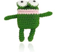 QoKcoahn Coque en peluche mignonne de dessin animé pour AirPods 4 de 4e génération, Kawaii 3D - Grenouille verte tricotée en silicone souple avec porte-clés - Pour AirPods 4