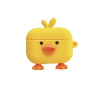 QoKcoahn Coque mignonne de dessin animé pour AirPods Pro 2e génération, Kawaii 3D en silicone souple, couverture de canard jaune avec porte-clés, cool et drôle pour garçons et filles pour AirPods Pro