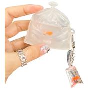 QoKcoahn Coque mignonne de dessin animé pour AirPods Pro 2e génération, Kawaii 3D en silicone souple transparent avec porte-clés, motif poisson rouge cool amusant pour garçons, filles, femmes pour