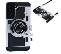 QoKcoahn Emily in Paris Coque de téléphone pour Samsung Galaxy A35, étui d'appareil photo kawaii 3D dessin animé vintage avec long cordon en silicone PC - Protection antichoc - Noir