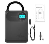 qokeeu Gonfleur de pneu portable pour voiture - Outil de gonflage automobile portable filaire - Gonfleur de pneu intelligent avec manomètre - pour vélos, ballons, vélos, basket-ball automobile