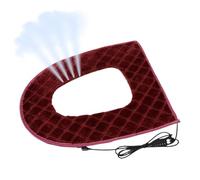 qokeeu Housse de siège de toilette chauffante, tapis chauffant réglable sur 5 niveaux, coussin de siège de toilette avec minuterie, design de prise pour temps froid, matin, soins aux personnes âgées