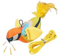 qokeeu Jouet Oiseau pour Chat - Animal Volant avec Gazouillis Simulé,avec Corde Jouet Oiseau Électrique - pour Pratique D'Instinct Entraînement D'Agilité Recherche De Nourriture Gestion du Poids