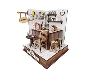 qokeeu Kit de construction miniature pour maison - En bois 3D - Pour travaux manuels créatifs - Architecture détaillée - Comme décoration pour bureau, salon et cadeau créatif