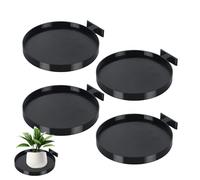 qokeeu Lot de 4 sous-verres pour , panneaux acoustiques, pour pot de fleurs, soucoupes murales, étagères de rangement pour salon, chambre à coucher, bureau, cuisine, appartement, bureau, école