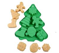 qokeeu Moules À Chocolat De Noël - Outil De Pâtisserie En Silicone À 6 Cavités | Moules 3D De Fêtes Avec Flocon De Neige, Arbre Et Santa | Pour Pâtisserie Chocolat Cookie Fondant Cupcake Topper