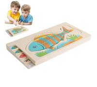 qokeeu Puzzles en Bois pour | Casse-Tête Éducatif d'apprentissage pour Tout-Petits,Jeux De Puzzle Éducatifs en Bois pour Tout-Petits,pour Garçons Filles Anniversaire Fêtes