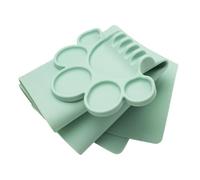 qokeeu Tapis de Peinture en Silicone pour | avec Plateau De Palette Réglable | 60x40 cm Tapis en Silicone Pliable pour Artisanat,pour Projets De Pâte À Modeler Moulage Dessin Coloriage Artiste