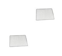 QOKLIYUI 2 Ensemble de Grille de Barbecue en Acier Inoxydable soudée Lavable rectangulaire antirouille zingué Outil de Filet de Pique-Nique 50x38cm, 50x38cm 2Ensemble