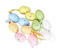 QOKLIYUI Décoration de Pâques multicolore à suspendre, en mousse, pour allée et jardin. Jouet pour enfants. Joyeuses Pâques ! Panier d'œufs tachetés. Cadeau pour adultes et enfants, Modèle A