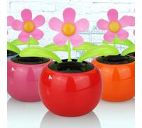 QOKLIYUI Fleur de Soleil dansante à énergie, Ornement de Voiture pour ami, Cadeau Qui se balancera Quand il y a de la lumière, Cadeaux ABS pour ami, Couleur Orange